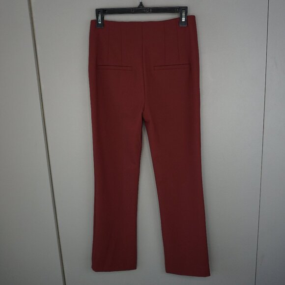 New Veronica Beard Jaya Stretch Crop Kick Flare Pants in Oxblood size 2 - Picture 9 of 16